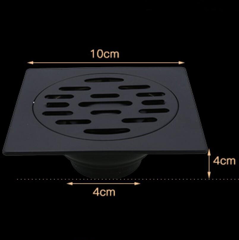 10*10 cm Afvoer Cover Mode 304 Rvs Zwart Duurzaam Afvoer Deksel Riool Cap voor Keuken Wasmachine afvoerputje