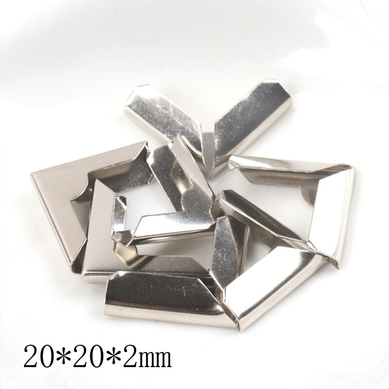 Coins métalliques pour livres, Albums photos, Menus, protège-coins, artisanat en métal, ornement, bricolage, 20x20x2mm, 20 pièces