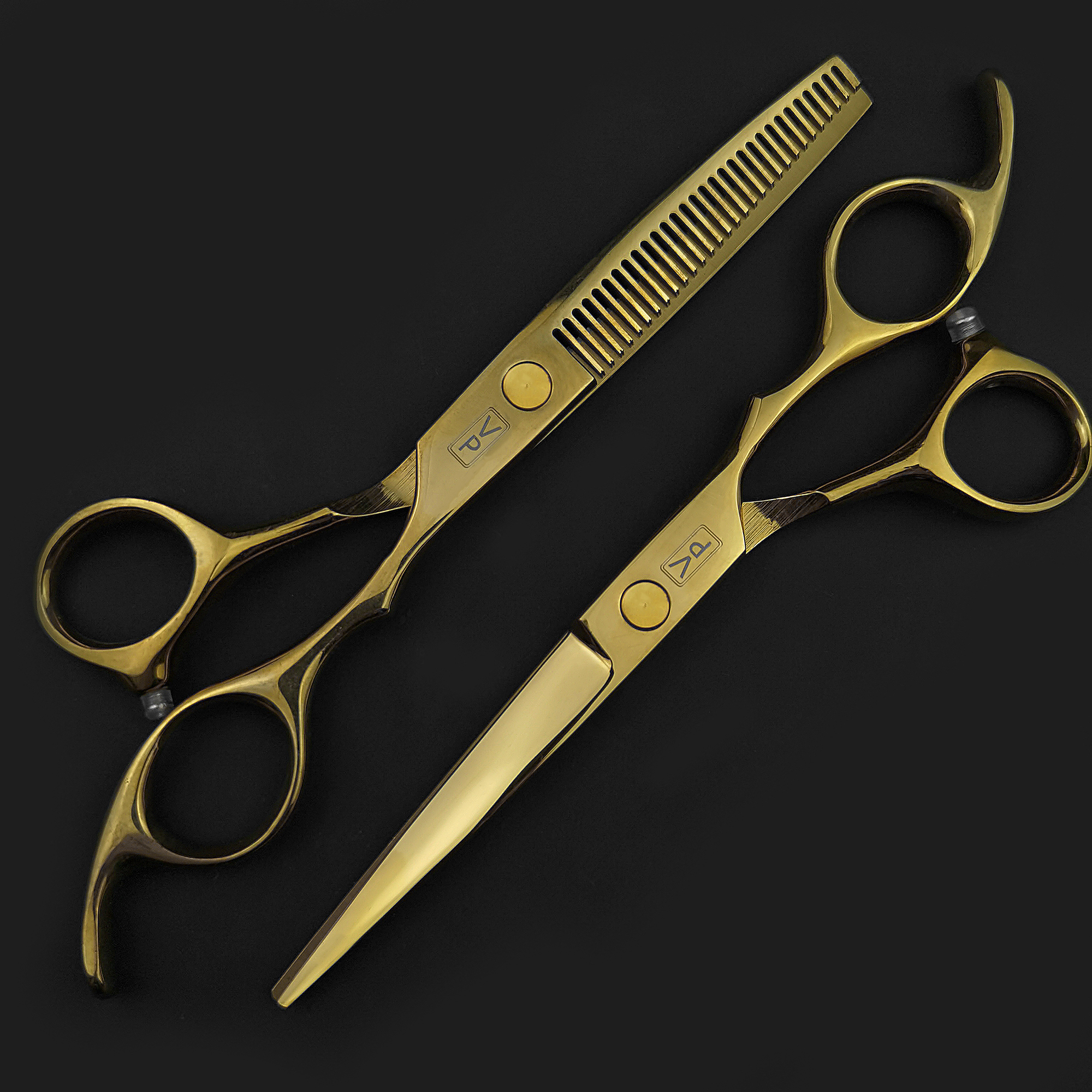 Tijeras profesionales de peluquería, 6 pulgadas, JP 440C, barbería, salón de belleza, conjunto dorado