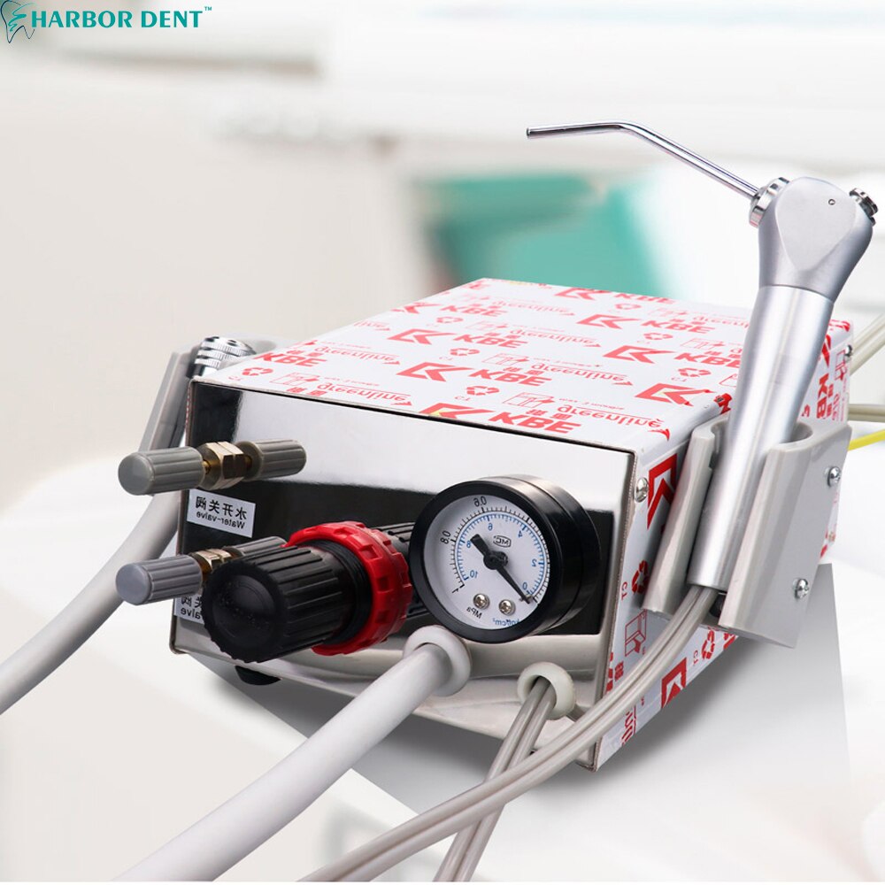 Mini turbina portátil de acero inoxidable para odontología, Unidad de Metal de 4 o 2 orificios, jeringa de 3 vías, equipo de laboratorio Dental, herramienta de trabajo