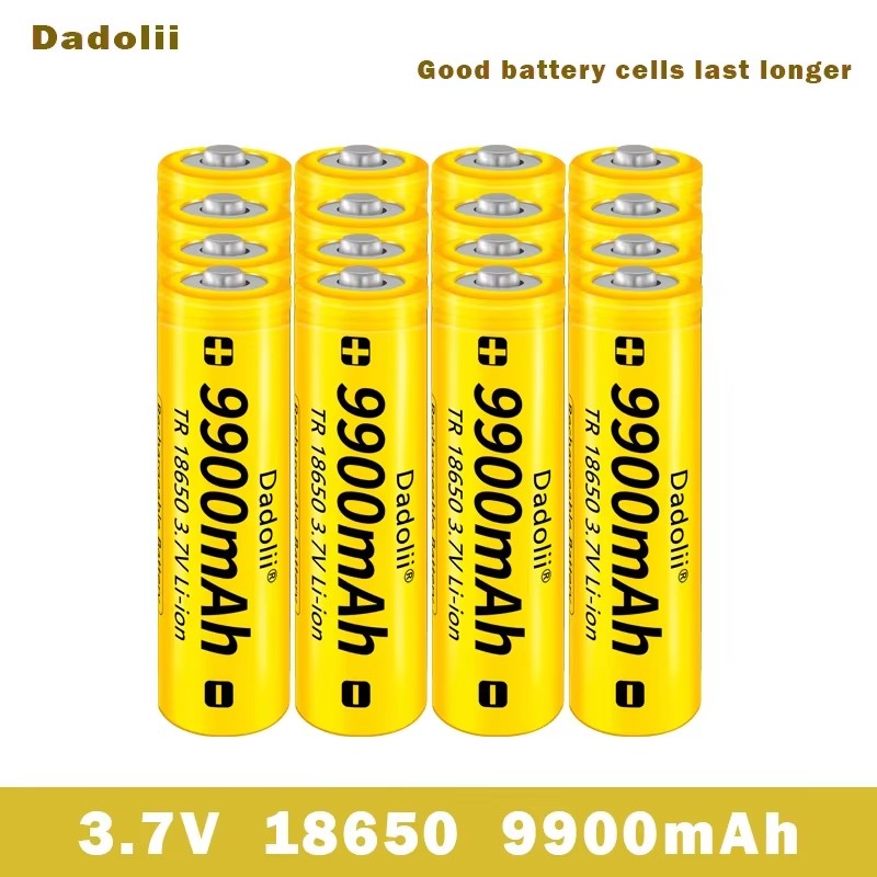 18650 li-- ion batteri 3.7v x 9900 mah genopladeligt - langtidsholdbart til led-lommelygte (  (1-40 stk./parti) lithium-batteri med høj kapacitet: Guld