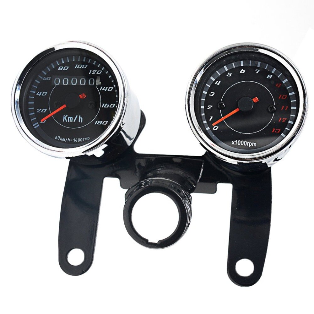 Snelheidsmeter Combinatie 12V 0-180 Km/h Led Universele Motorfiets Tours Toerenteller Gauge Met Stand