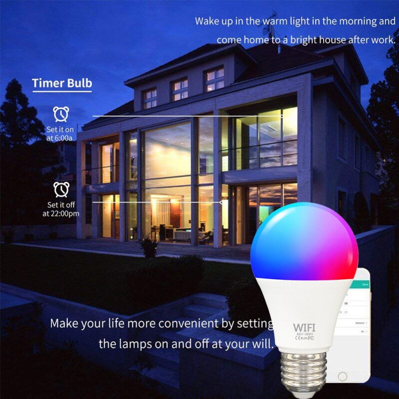 9W Wifi Slimme Lamp B22 E27 Led Rgbcw Lamp Werk Met Alexa/Google Led Lamp App Bedienen smart Nachtlampje