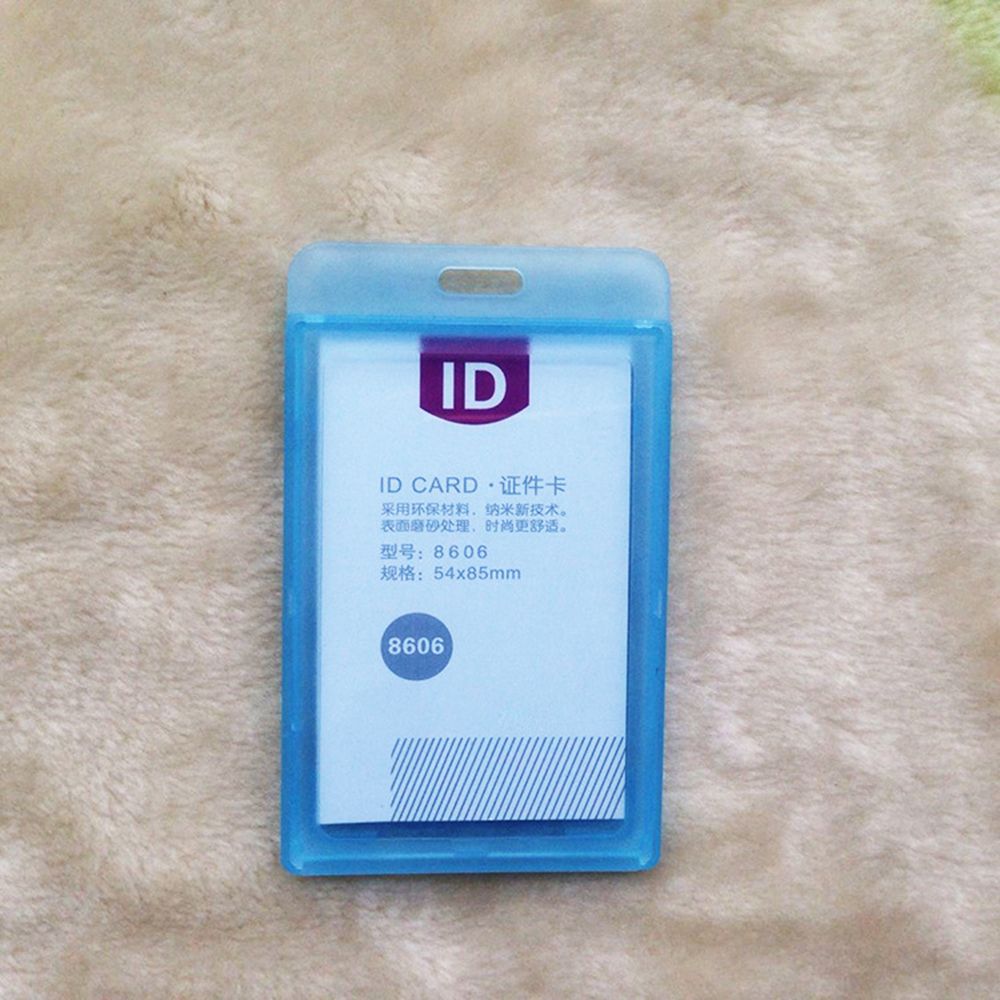 Vandtæt gennemsigtig pvc kortholder holdbar hård plast id badge holder medarbejder navneskilt: Blå