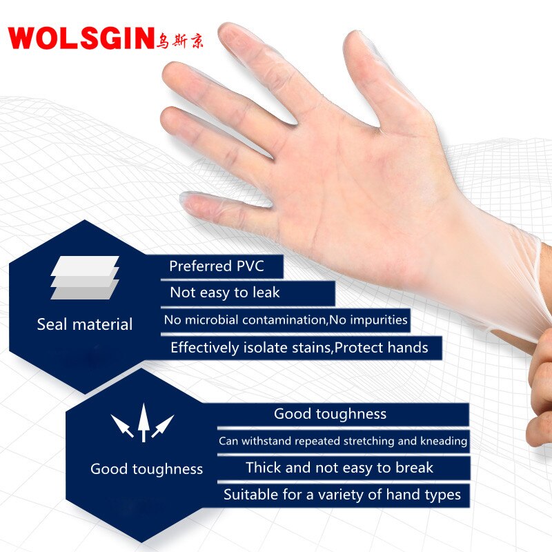 20 disposable pvc gloves latex nitrile nitrile rubber waterproof gloves workshop work plastic food grade thick film finger cots