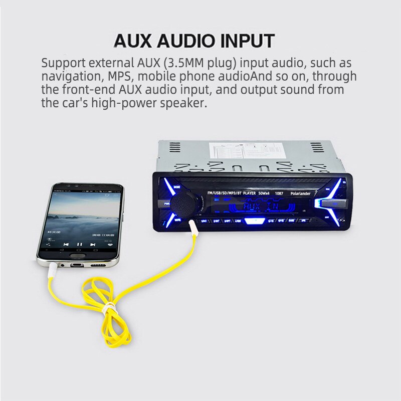 Car Radio Player Audio Stereo Music Player Car Kit In-Dash FM Stereo RDS Audio 1 din AUX/SD/USB MP3 Player Removable Front Panel
