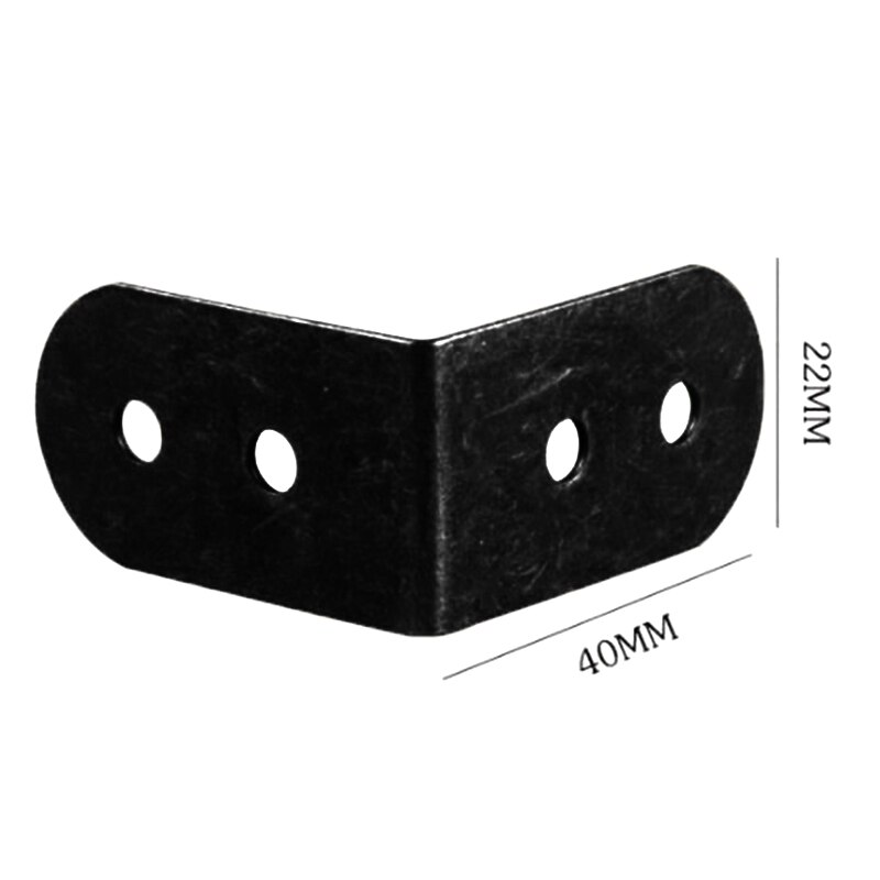 10Pcs Corner Brackets Fitting Black Iron Corner Braces Brackets Fasteners Right Angle L Shape Ron Brace Bracket+Screws Hardware