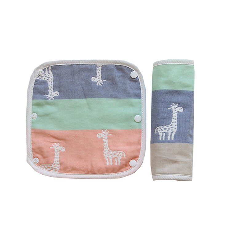 Bebê suprimentos de algodão puro padrão dos desenhos animados impressão saliva toalha espessada fivela escura alimentação toalha 2ps quente: G