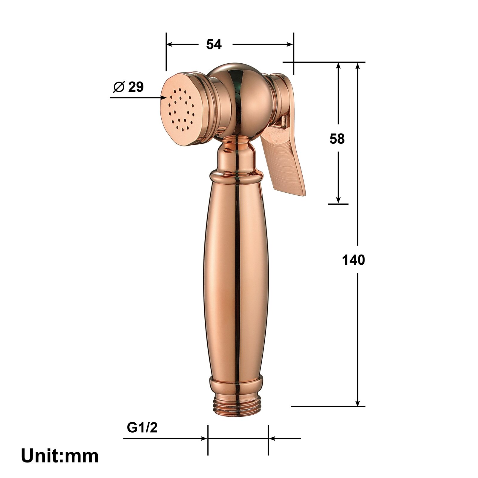 Rose Gold brass Bidet Sprayer hand held toilet bidet spray shattaf set copper bathroom toilet shower head jet set