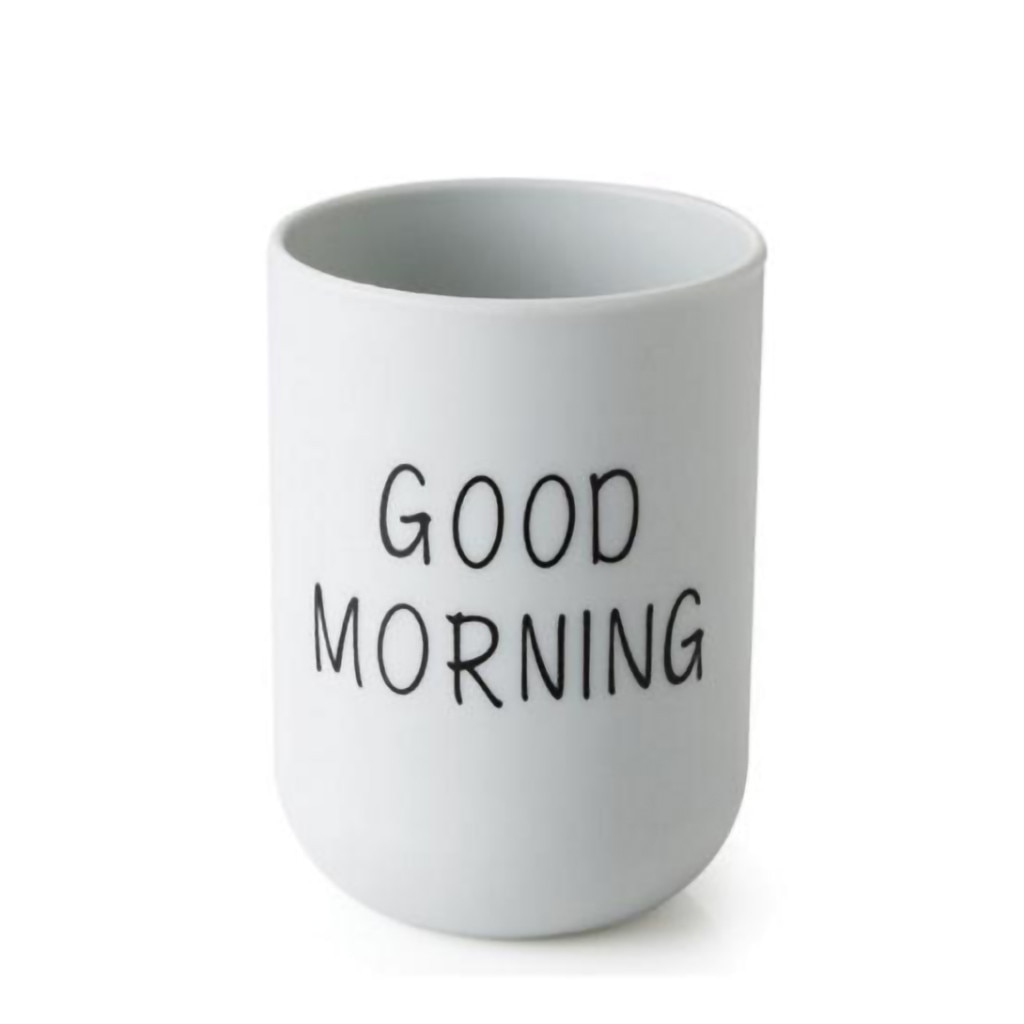 1pc Bathroom Toothbrush Circular Cup Simple Plain Cup Couple Tooth Cup Good Morning Brand And Toothbrush Cup