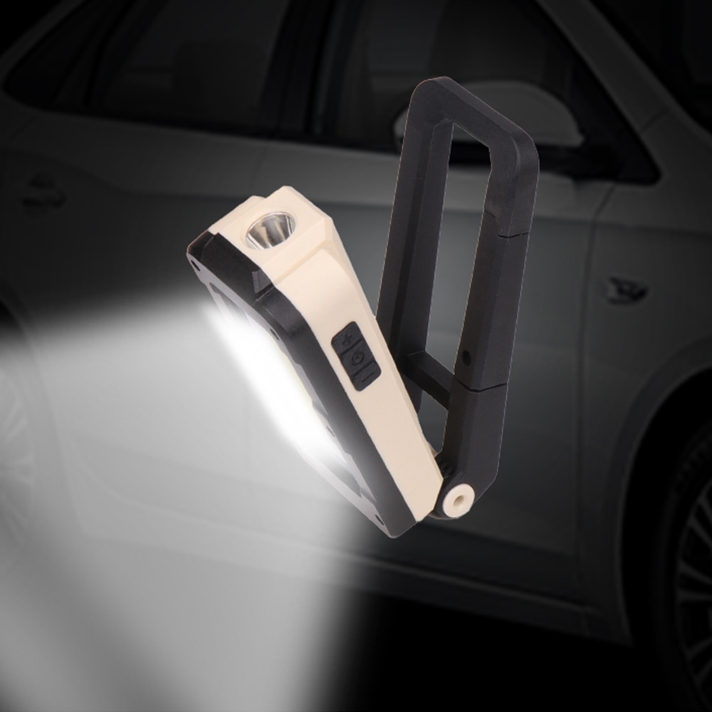 Luz de trabajo COB recargable USB linterna LED portátil Ajuste de 180 grados inferior con magnético adecuado para acampar