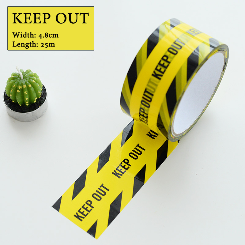 1/Roll 48mmx25m Warning Tapes Yellow Black Caution Keep Out Sign Barrier Safety Reminder Sticker For Warehouse Factory School: Blue