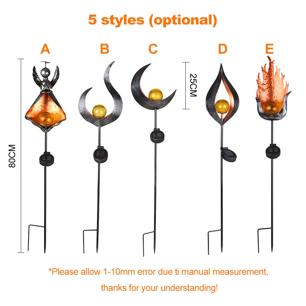 Waterdichte LED solar Lamp Tuin Solar LED Simuleren Vlam Licht Gazon Lantaarn Lamp Outdoor Zonne-verlichting voor Loopbrug Gazon Path