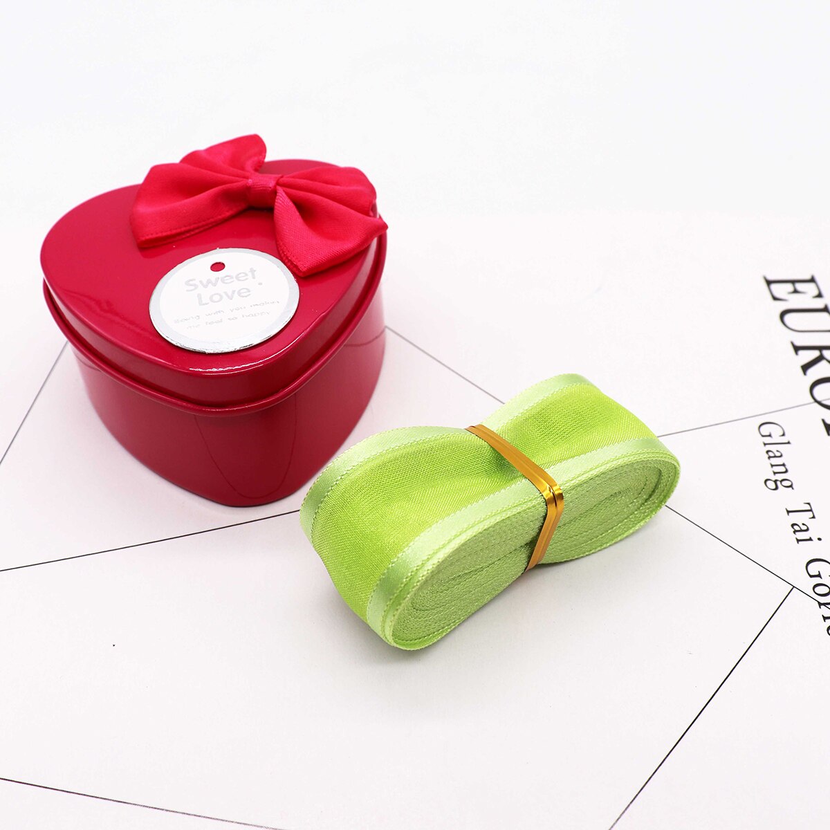 5M 25mm Satin- Rand Organza Band für Hochzeit Party Dekoration Band Handgemachte Verpackung Haar BöGen DIY Weihnachten Band: 11