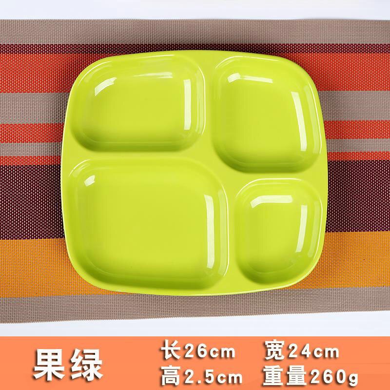 10 Inches Divided Plates,Melamine Tray Plate,Stackable,Dishwasher Safe (blue),Imitation Porcelain Square 4 Grid Fast Food Plate: 2