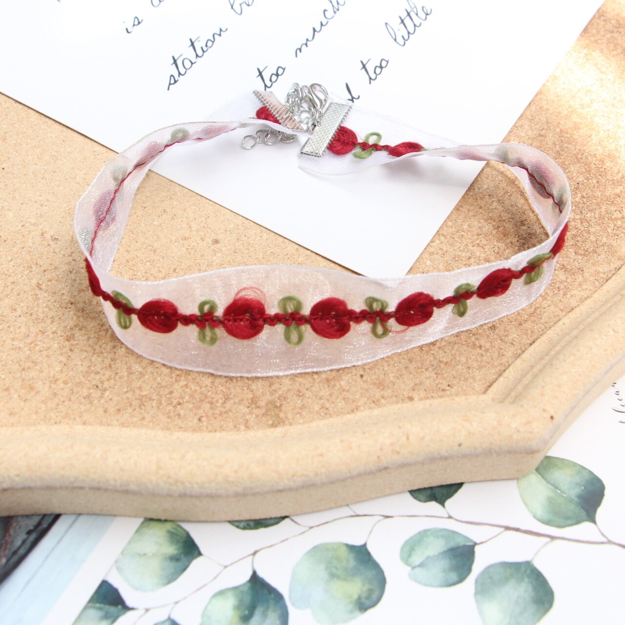 Kwiat koronkowa krawędź szyi łańcuszek robić obojczyka moda damska temperament Super bajkowe słodki rękojeść czerwony choker naszyjnik dziewczyna akcesoria: xl702