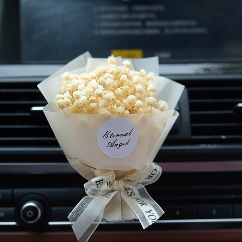 Car Air Freshener Gypsophila Dry Flower Bouquet For Car Air Vent Clip Fragrance Clip Auto Accessories Interior Perfume: WT