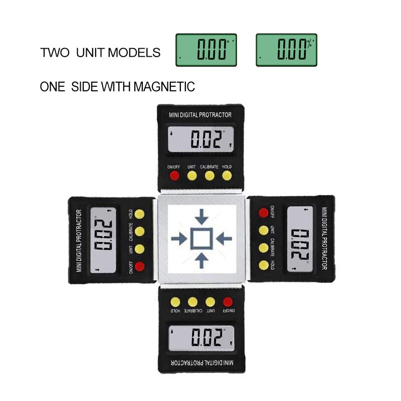 GOXAWEE Electric Digital Protractor Angle Ruler Inclinometer Universal Bevel 360 Degree Level Magnetic angle Measurement goniome: 2 Units Models