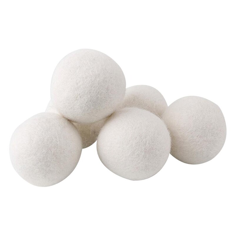 6Pcs/Lot Natural Tumble Dryer Ball Wool Dryer Ball Reusable Clothes Drying Laundry Clean Ball Laundry Fabric Softener Ball