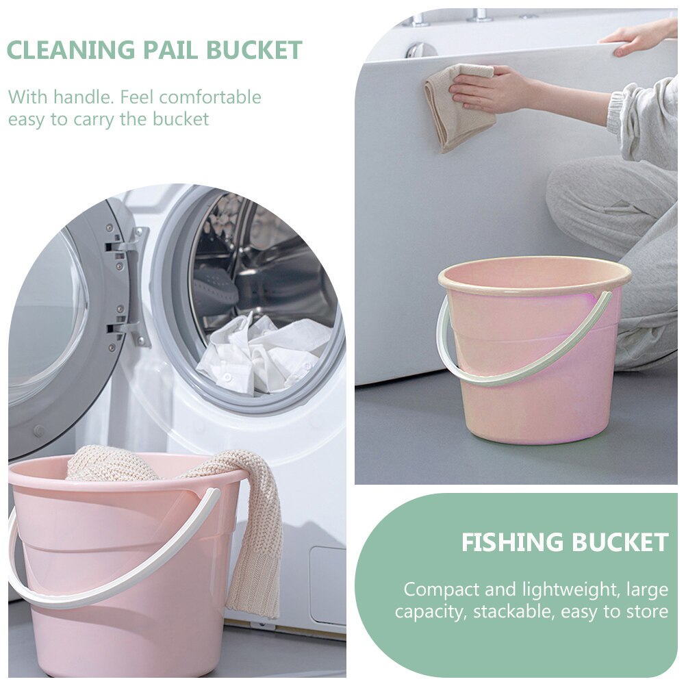 Water Storage Bucket Cleaning Round Bucket Sturdy Pail Bucket with Handle