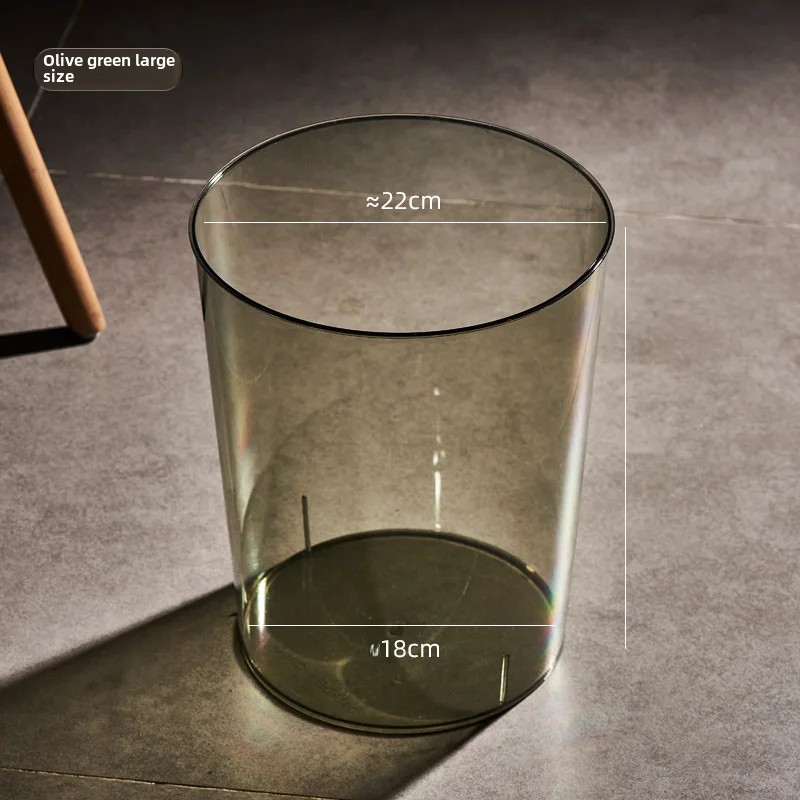 Großer Luxus-Mülleimer für Zuhause und Büro, kreativer Haustier-transparenter Mülleimer, einfacher Papierkorb, leicht, für Wohnzimmer: transparent