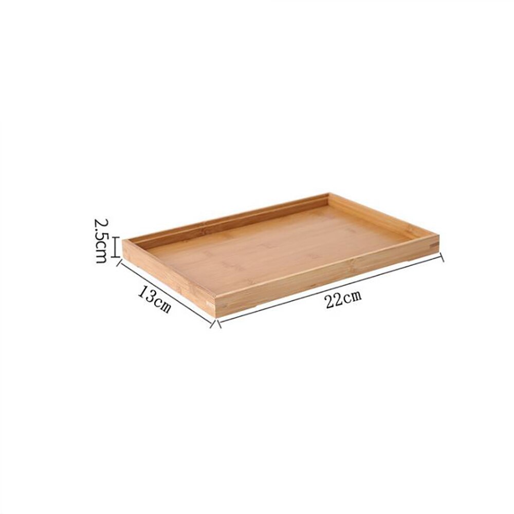 1Pcs Bamboo Wooden Tray Rectangular Tea Tray Solid Wood Household Kung Fu Tea Set Water Cup Tray Wooden Bread Wooden Dinner Tray: 22x13x2.5cm