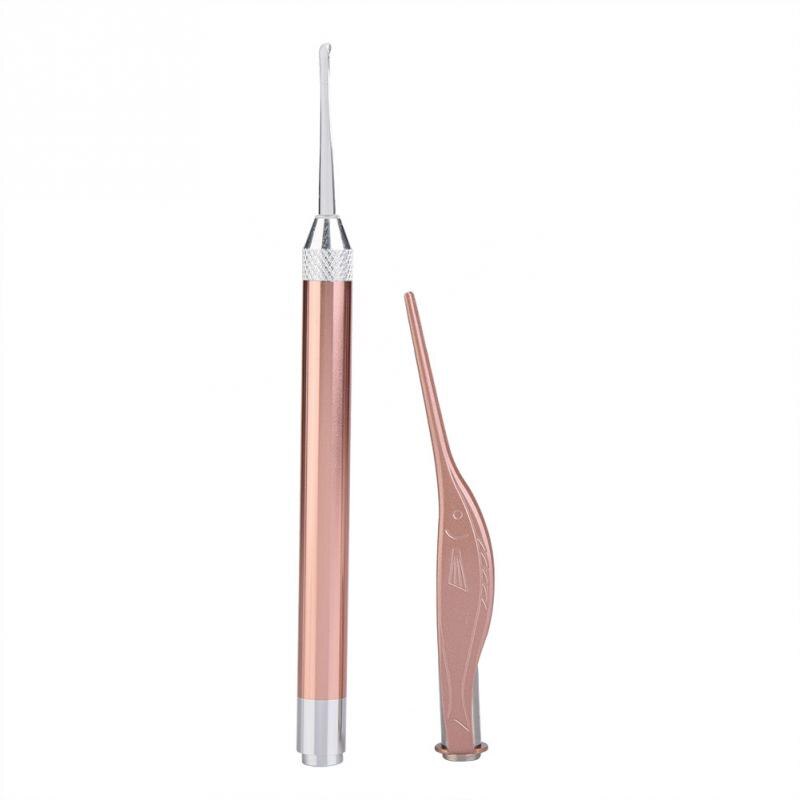 Children Ear Cleaner Ear Wax Removal Ear Cleaning Tools Stainless Steel Earpicks For Baby Kids Adults Health Care Flash Light: Rose Golden