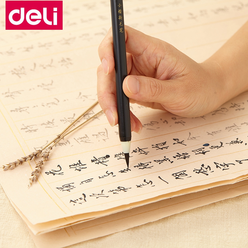 2PCS/LOT Deli 6589 write directly soft brush pen for calligraphy practice school student stationery supplies art drawing brush