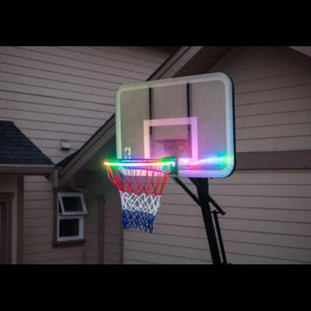 Ledet kurvbøjle sollys, der spiller om natten oplyst basketballfeltfæstning hjælper dig med at skyde bøjler om natten førte striplampe