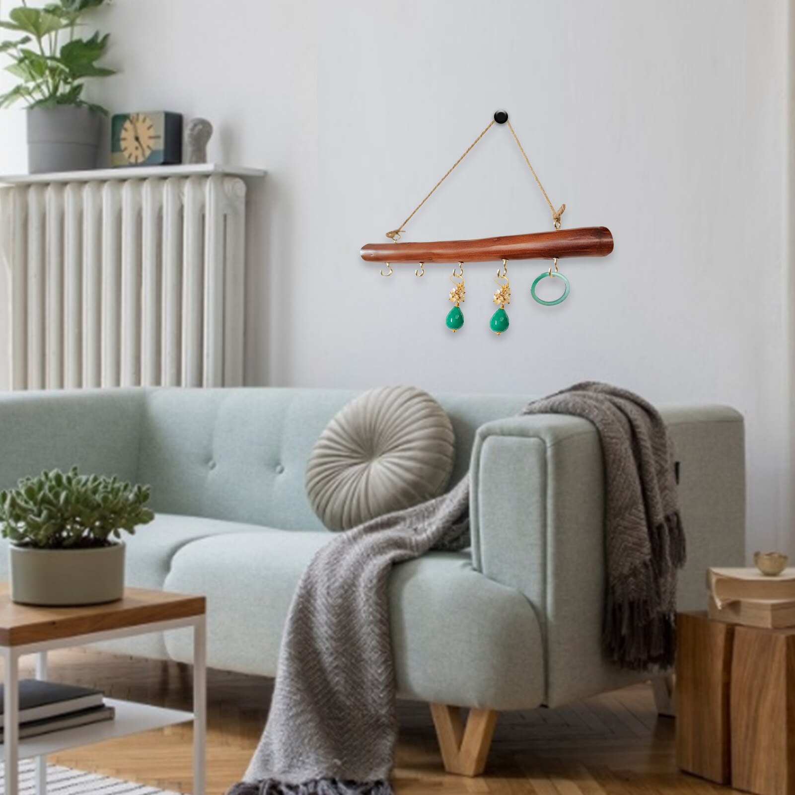 Solid Wooden Decorative Jewelry Hanger Retro Lacquer Hook Innovative Wall Hanging Storage Rack Natural Wood Crabstick