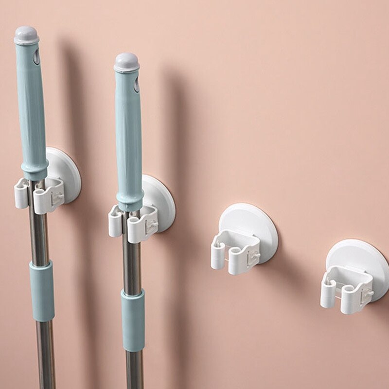 Muur Opknoping Mop Haak Kapstok Krachtige Sticky Geen Ponsen Opslag Bezem Stok Houder Huishouden Badkamer Accessoires