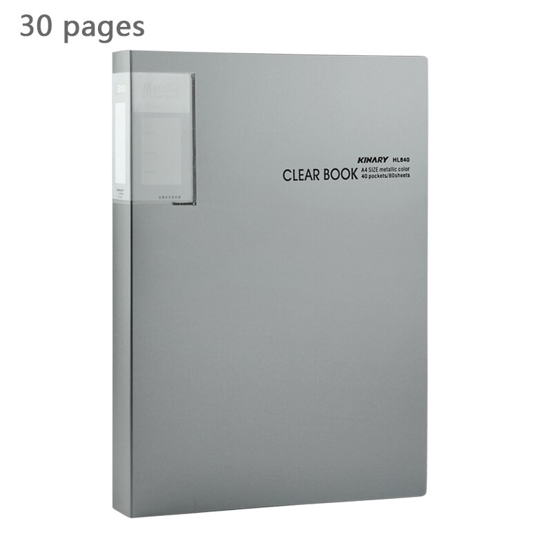 Business Metaal Kleur Informatie Boek Map A4 Multi-layer Transparant Clip Insert Tas Bestand Boek Bestandsmap 40 Pagina 'S 60 Pagina 'S: 30 pages silver