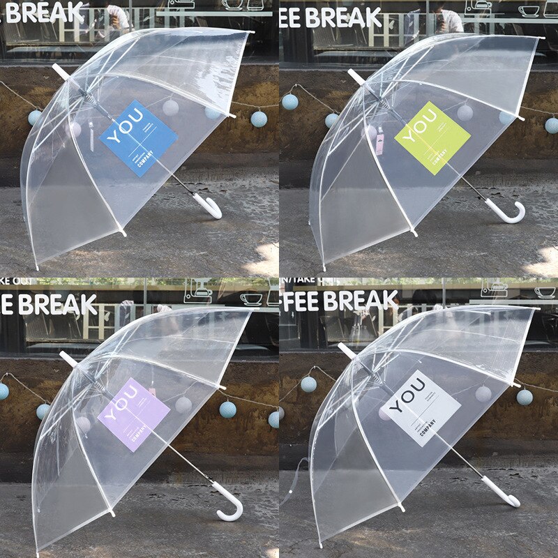 Cute Plastic Clear Dome Photography Umbrella For Kids Auto Open Waterproof Kid Girls Premium Umbrella Transparent With Printing: You