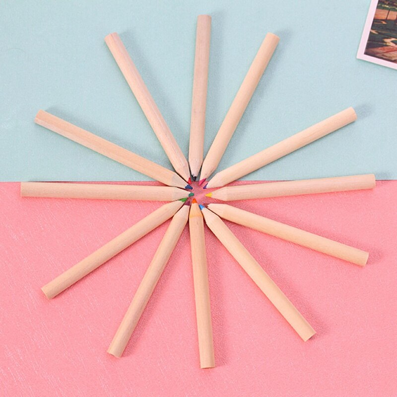 12 stks/doos Mini Kleurpotloden Potloden Creatieve Briefpapier Schattige Beer Potloden Voor School Meisje Jongen Gekleurde Potloden Studenten Levert
