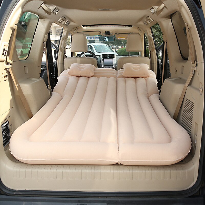Foldbar bil luft oppustelig rejse madras seng til bil bagsædemadras multifunktionel sofapude udendørs campingpude