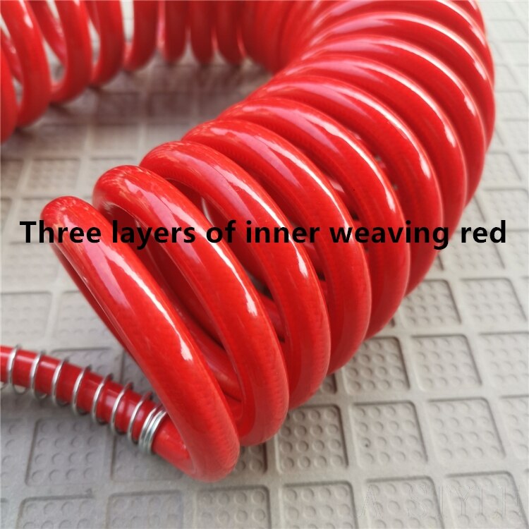 Three-layer fully braided pipe spiral pipe traction truck explosion-proof, pressure-resistant and anti-freeze PU connecting pipe: Dark Grey