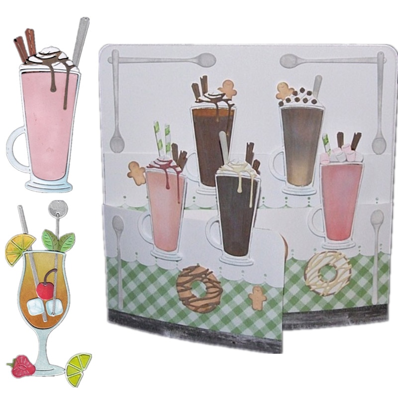 Cocktail Cup Drinking Shape Metal Cutting Dies Stencil For Scrapbooking Embossing DIY Paper Card Handcrafts Decor Templates