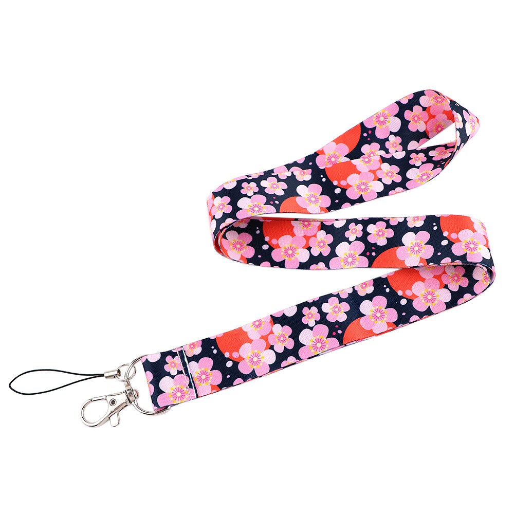 Lanière porte-clé USB à fleurs roses pour téléphone portable, porte-Badge, carte d&#39;identité, cordon, accessoires, ruban: 5