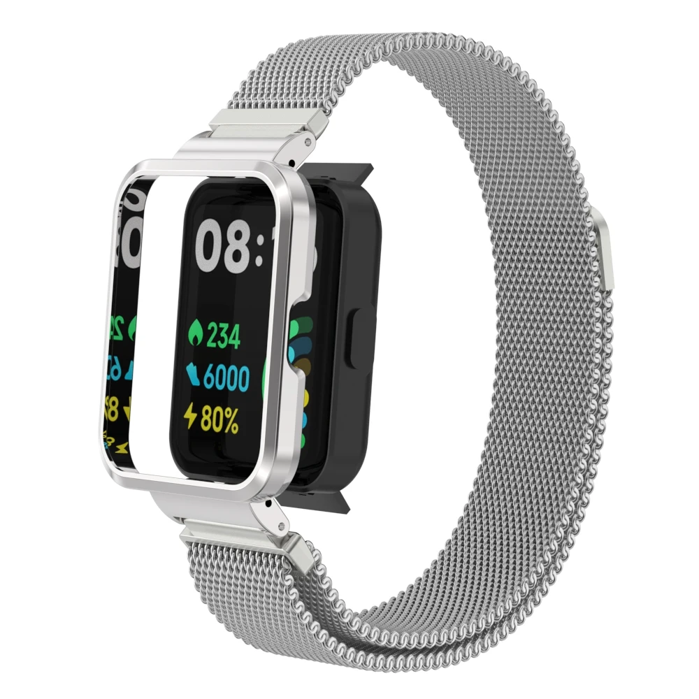 Milanese Band Voor Xiaomi Mi Watch Lite Smart Watch Metalen Frame Beschermer Case Armband Horlogeband Voor Redmi Watch 2 Lite Correa