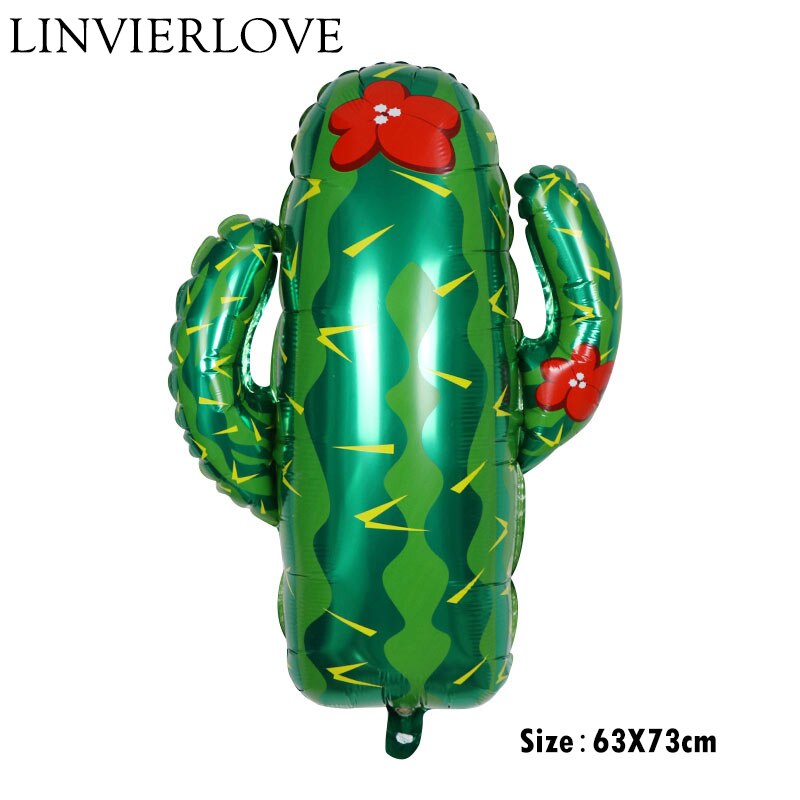 1pcs Large Cactus Tree Helium Foil Balloons Pineapple Watermelon Decorations Tropical Plants Party Inflate Fruit Air Balloons: Cactus