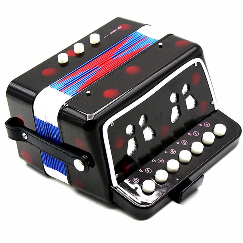 Mini Small Keyboard Accordion Rhythm Educational Musical Instrument Band with Harmonica(Ran Color): Default Title