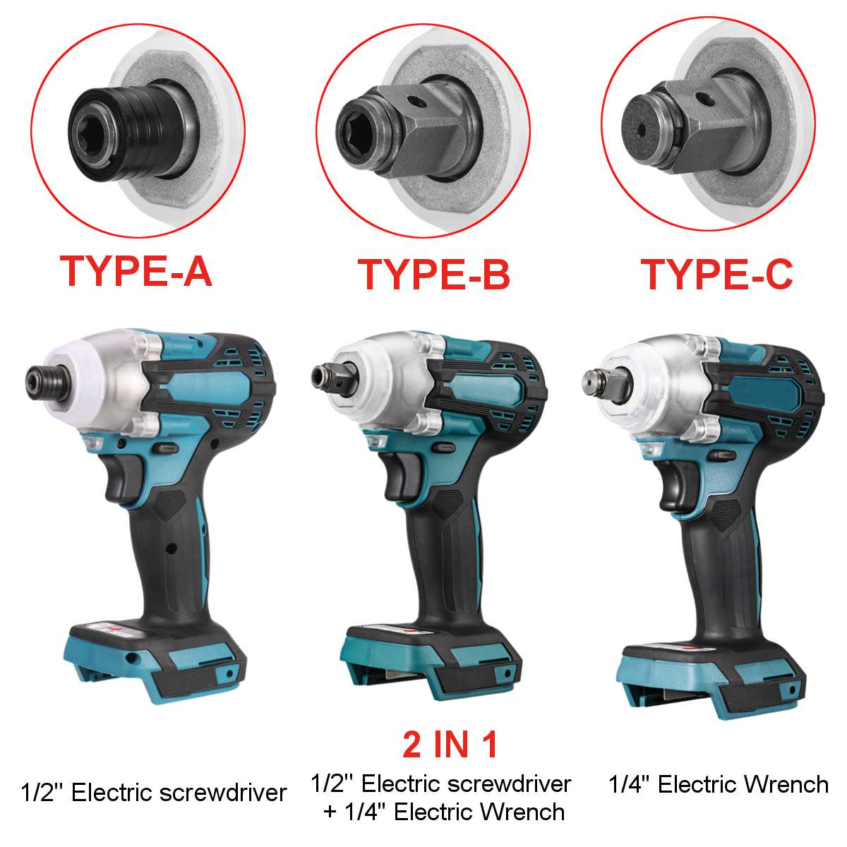 18v 800n. m ledningsfri elektrisk slagnøkkel motor 1/2 "firkantet børsteløs oppladbar skiftenøkkel led -lys for makita batteri