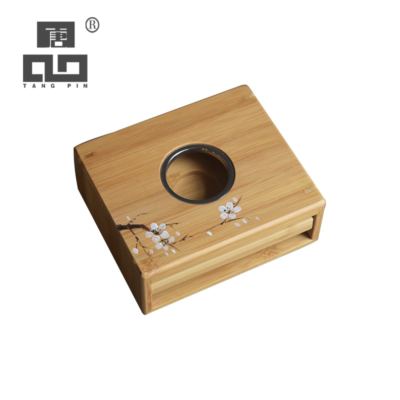 TANGPIN natuurlijke bamboe thee fire kachel handgeschilderd plum blossom koffie thee kandelaars theeceremonie sets