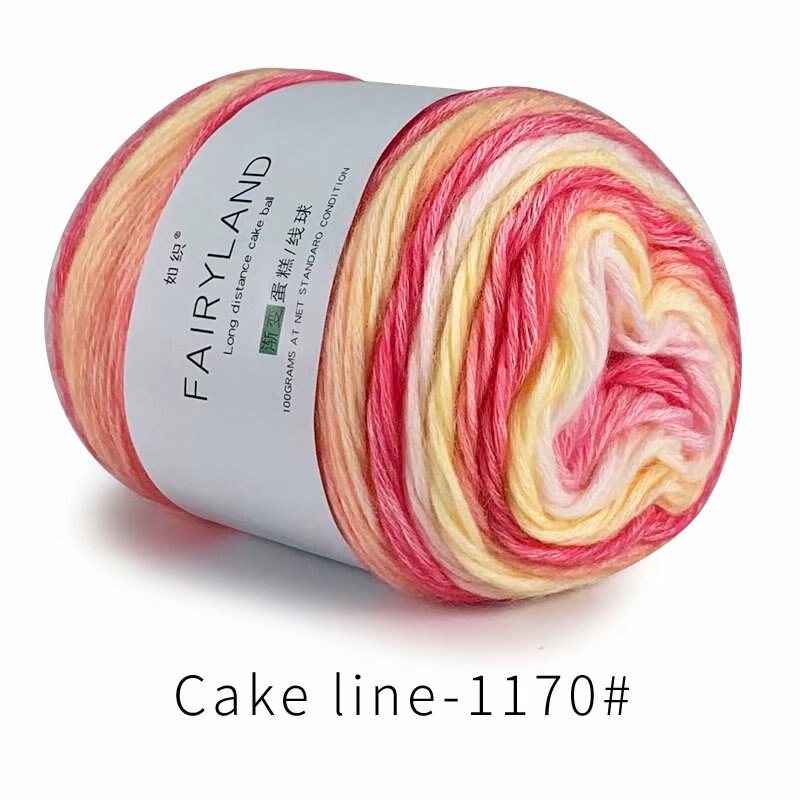 100g Rainbow Color Hand-woven Cotton Yarn Soft Crochet Thick Yarn For Hand Knitting Warm Sweater Sofa Cushion Scarf DIY: 1pc 1170