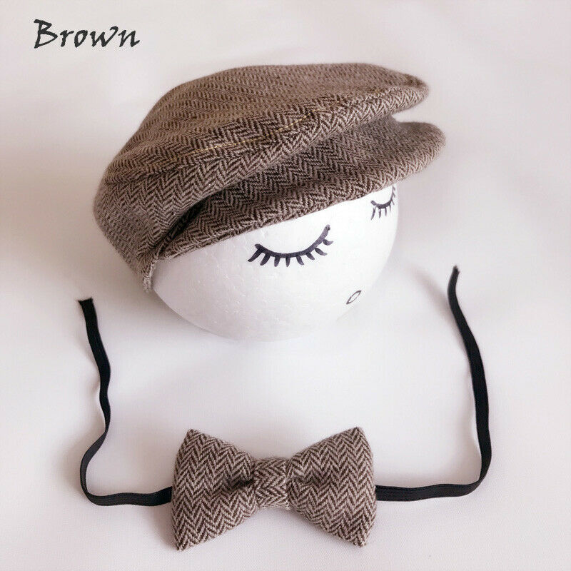 Bebê menino do vintage boné + gravata borboleta 0-1m recém-nascido infantil da criança cavalheiro casual gorro boné