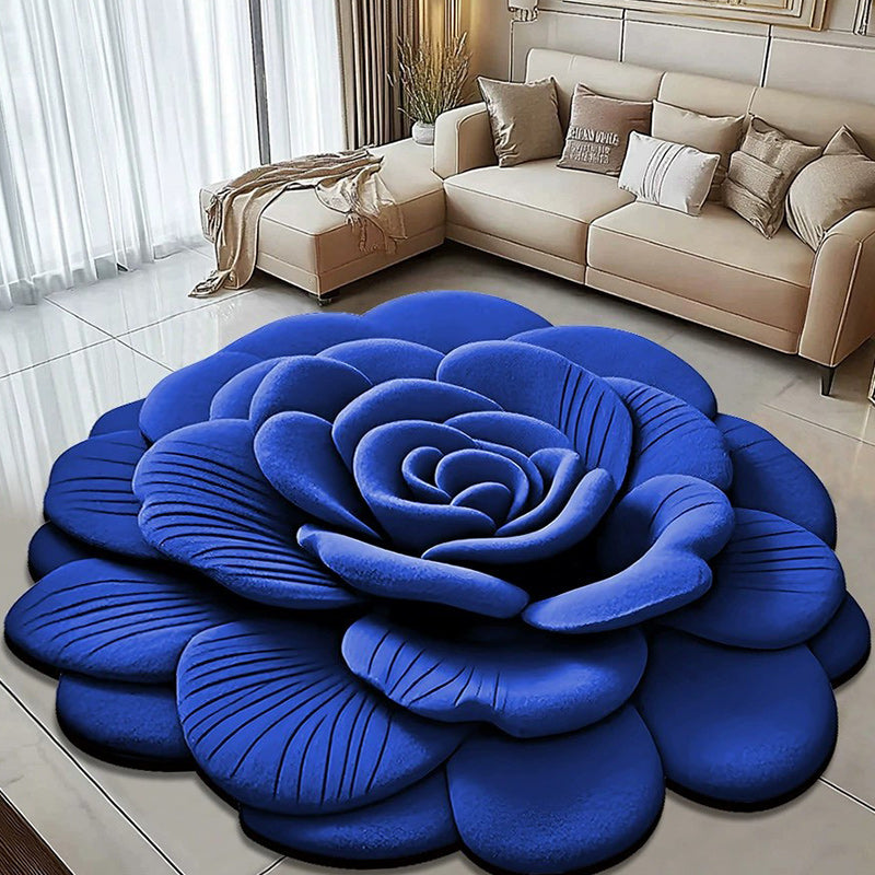 3D Fresh Flower Pattern Door Mats Alien Dirt-resistant Floral Plush & Diatomaceous Earth Floor Mat Bathroom Absorbent Anti-slip
