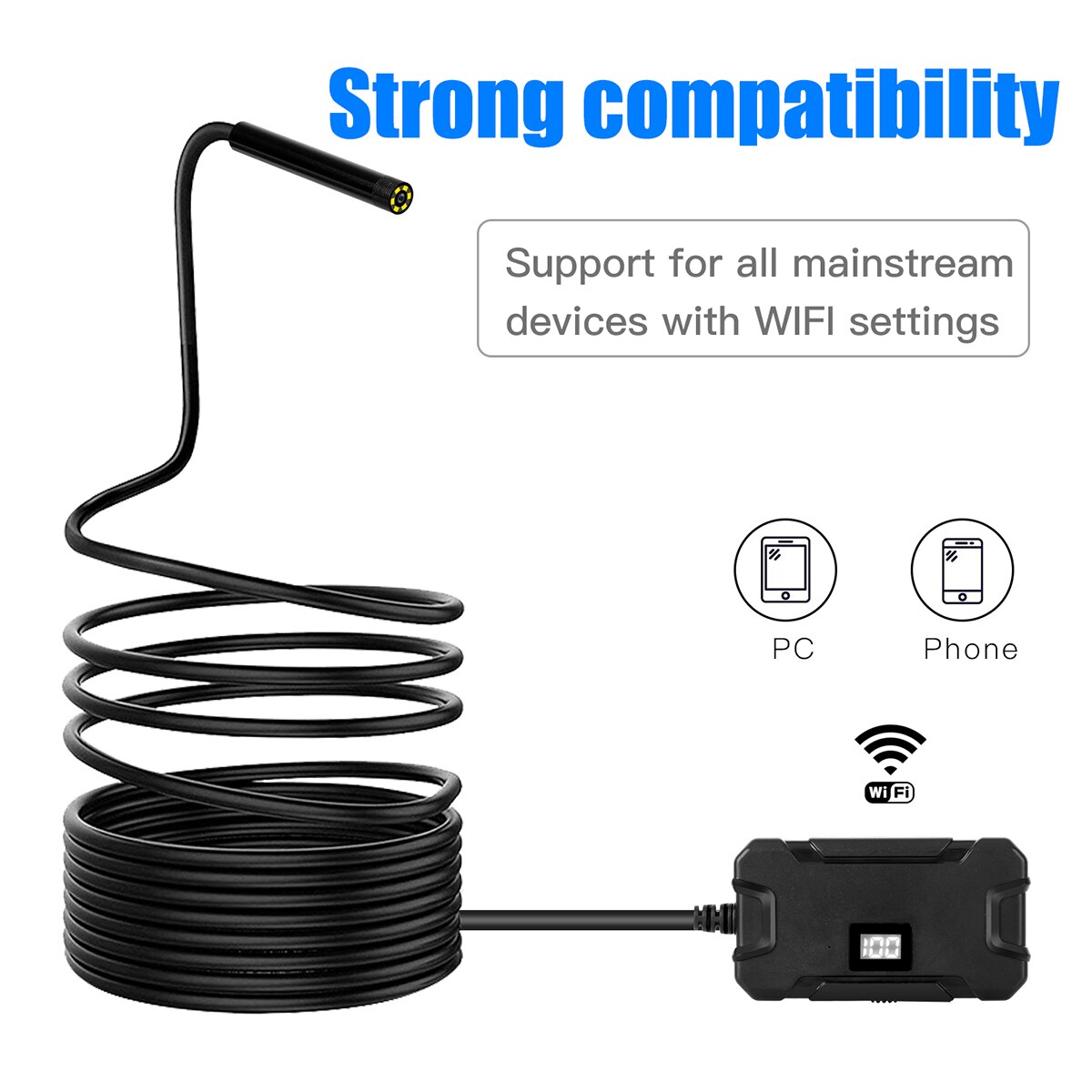 8 Led Lights WIFI Endoscope Camera Kit Suitable For Motor Vehicle Inspection Pipeline Detection Home Appliance Repair