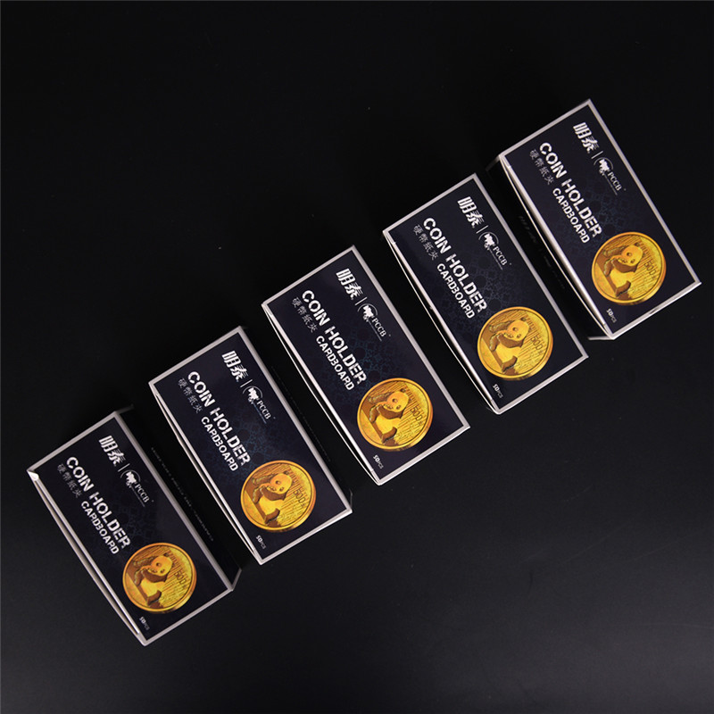 50Pcs White Cardboard 2x2 Mylar Coin Holders with Storage Box Holder
