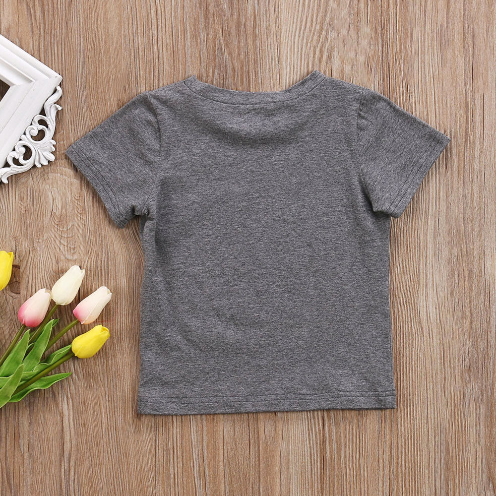 Children Gray Big Brother T Shirt Boys Summer Clothes Letter Printed Short Sleeve Cotton Tops Kids T shirts