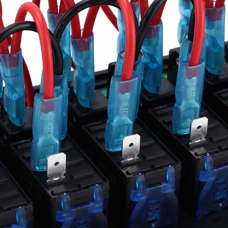 Car Toggle Switch Panel IP65 Waterproof 6 Gangs Rocker Switch Panel Black for SUVs for Boats for Trucks